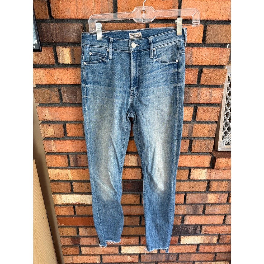 Mother Stunner Zip Ankle Step Fray Skinny High Rise Jeans Size 24